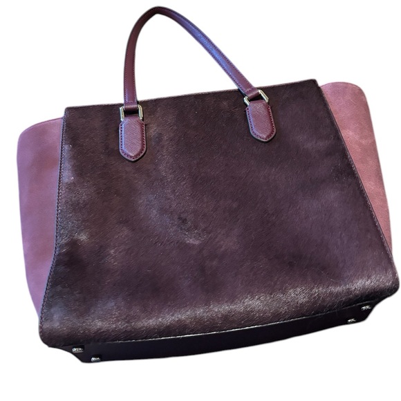 Excellent condition-Deep Royal Plum purple Kate Spade calf-hair full-size tote - Picture 2 of 6